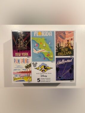 Caeco Disney Walt's Plane Poster Series Puzzle - Five Puzzles - New In Box